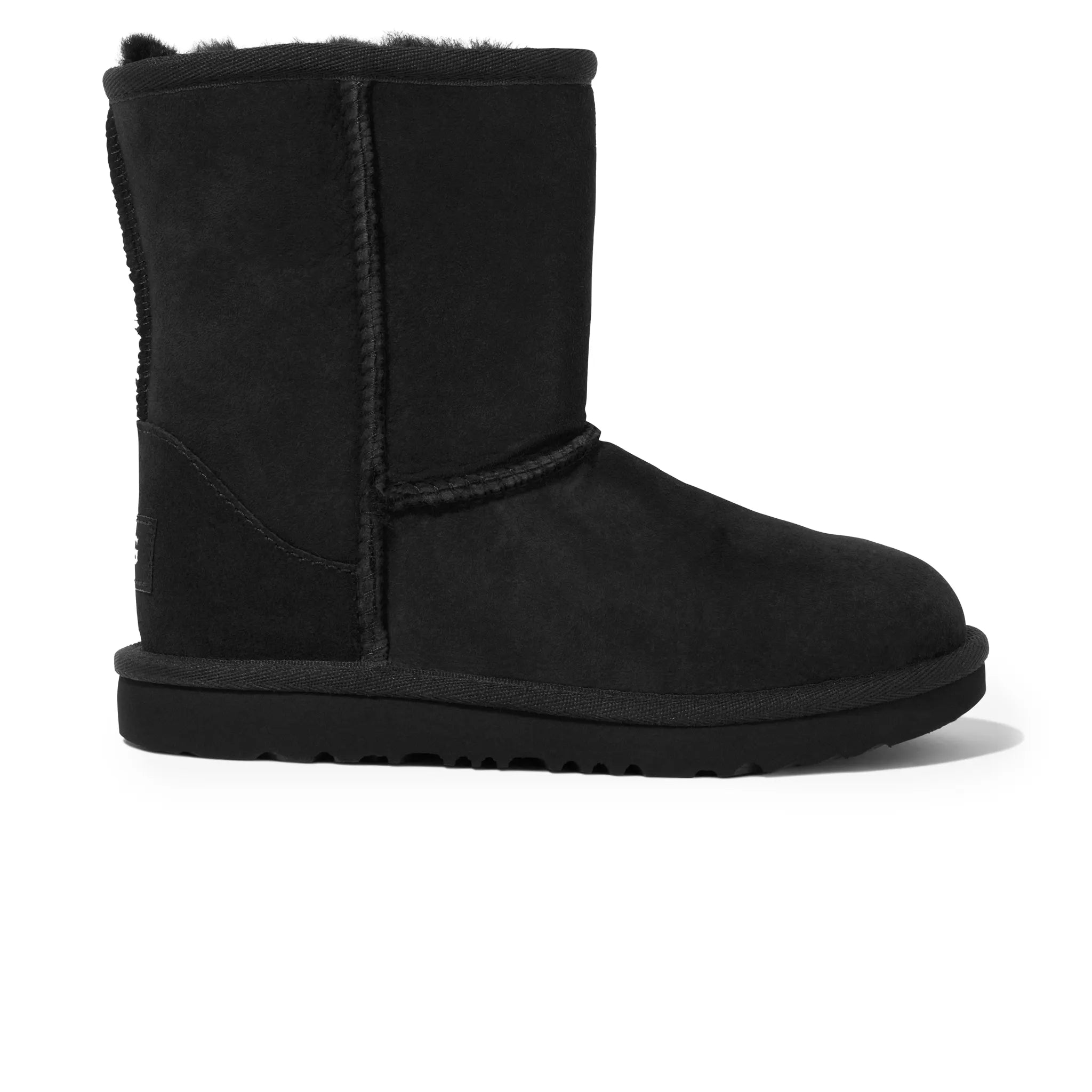 Side View of UGG Classic II Sheepskin Kids Black Boots UGGS2001150214